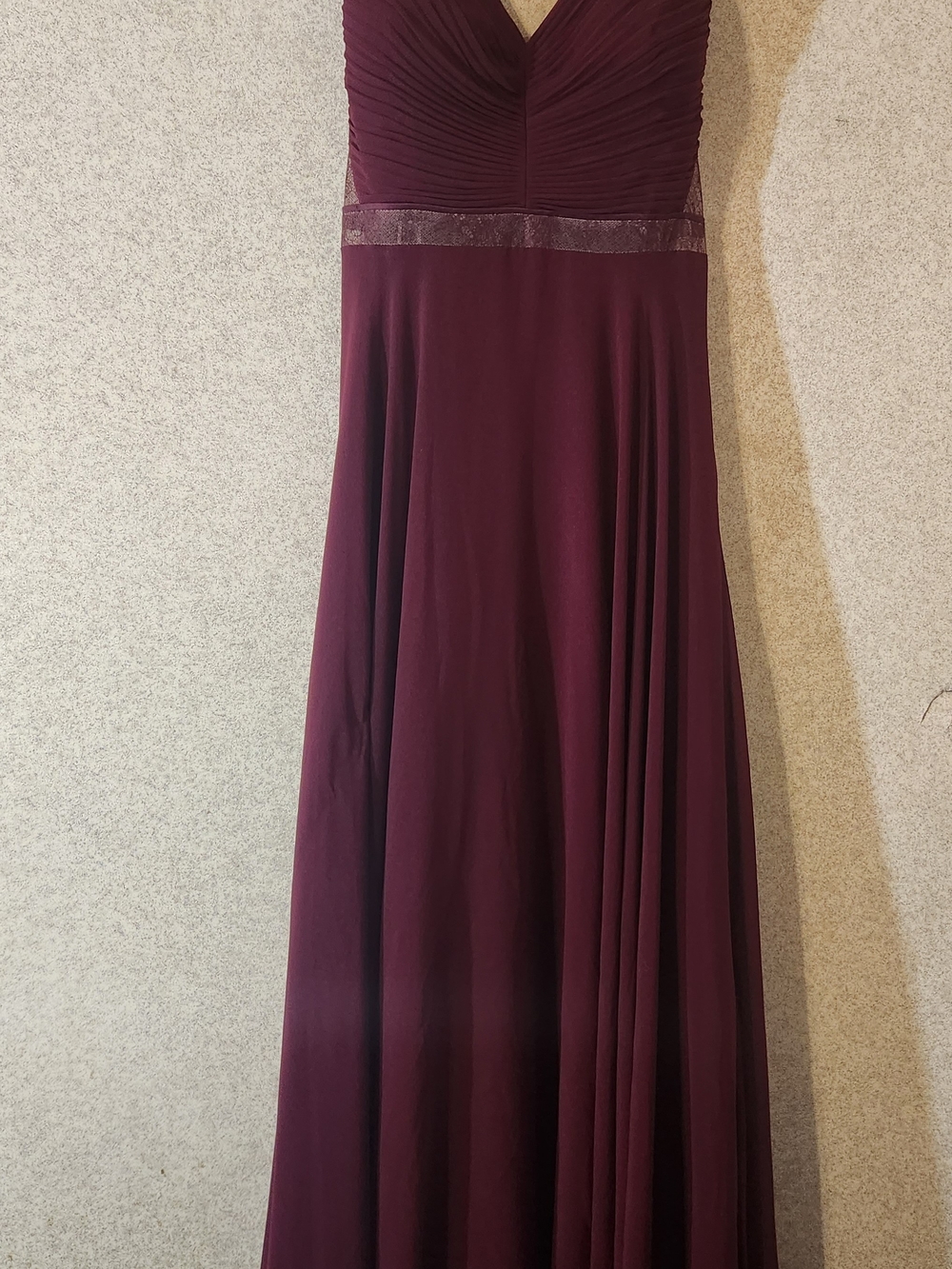 Vera Mont Deep Burgundy Maxi Dress with Ruched Bodice